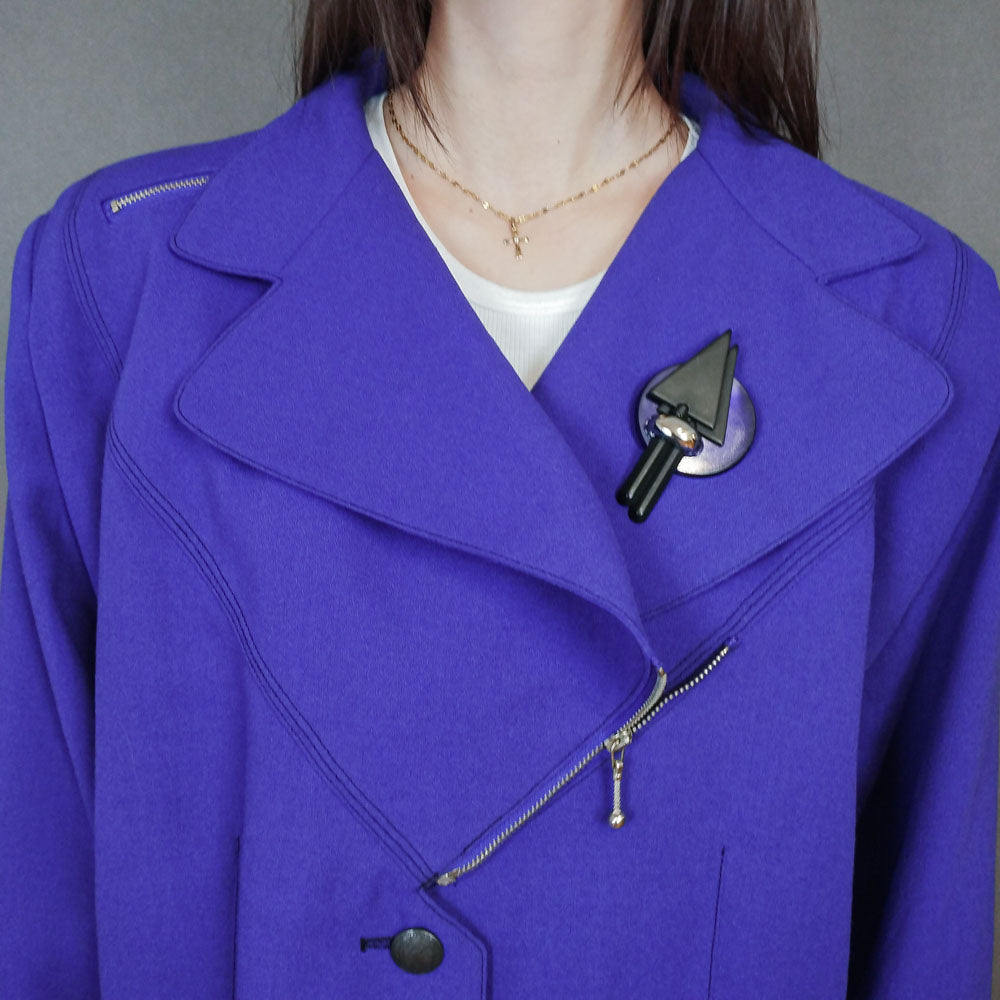 VIN-OUTW-33332 Vintage σακάκι 80s μοβ M-L