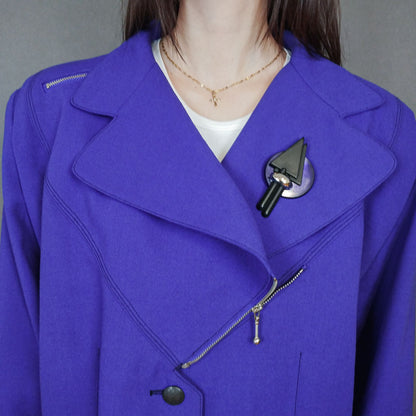 VIN-OUTW-33332 Vintage σακάκι 80s μοβ M-L