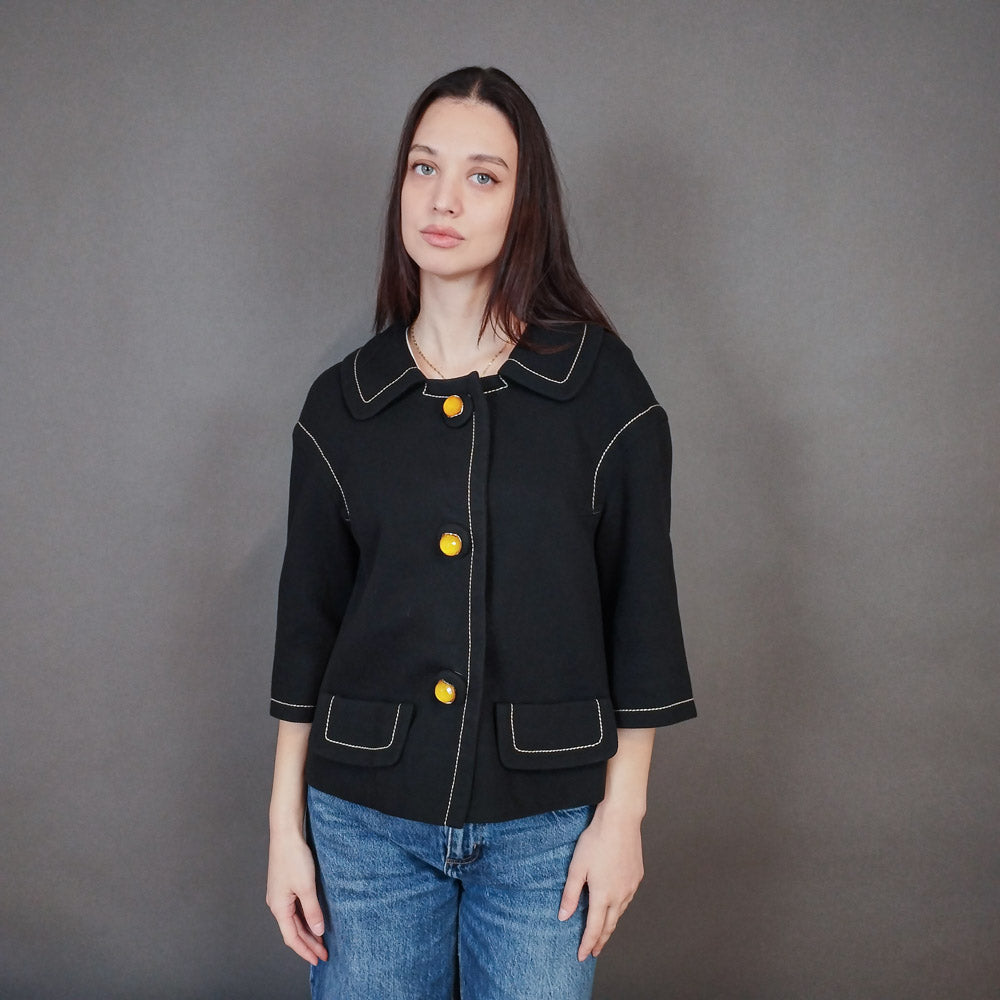 VIN-OUTW-33333 Vintage σακάκι classic μαύρο M