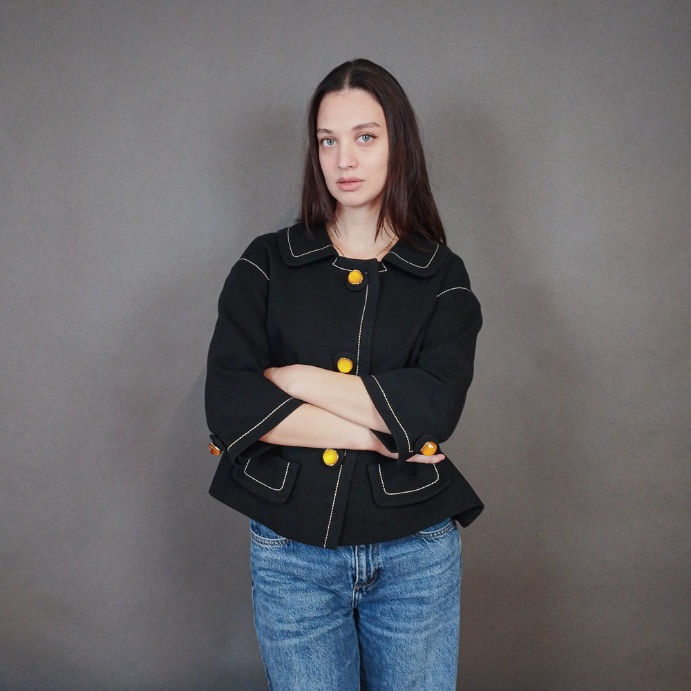 VIN-OUTW-33333 Vintage σακάκι classic μαύρο M