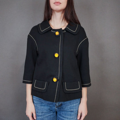 VIN-OUTW-33333 Vintage σακάκι classic μαύρο M