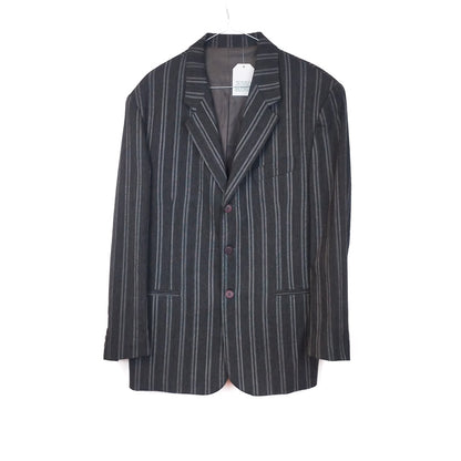 VIN-OUTW-32453 Vintage σακάκι ριγέ μάλλινο γκρι M