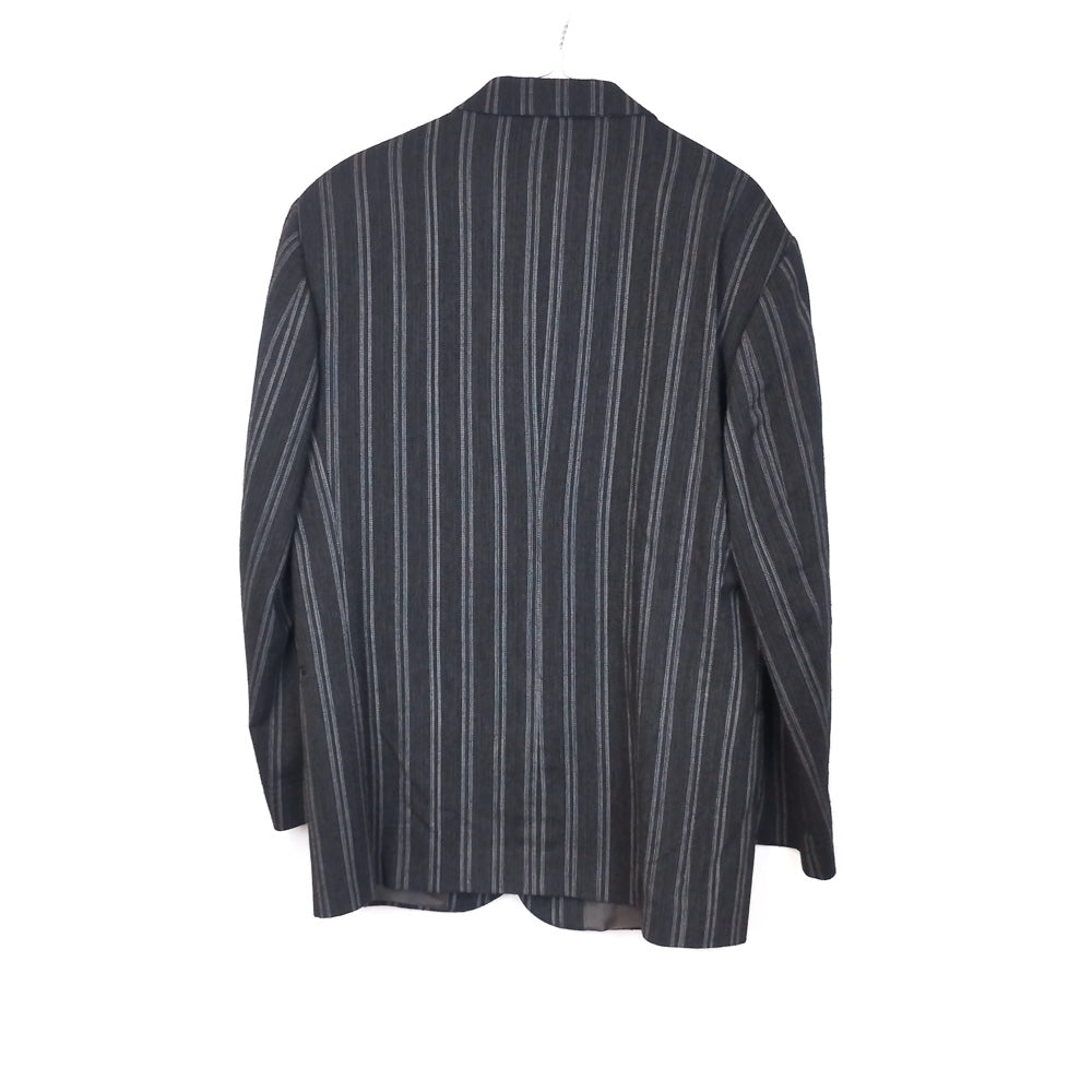 VIN-OUTW-32453 Vintage σακάκι ριγέ μάλλινο γκρι M