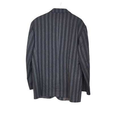 VIN-OUTW-32453 Vintage σακάκι ριγέ μάλλινο γκρι M
