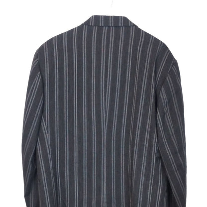 VIN-OUTW-32453 Vintage σακάκι ριγέ μάλλινο γκρι M