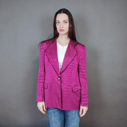 VIN-OUTW-33334 Vintage σακάκι μεταξωτό φουξ L