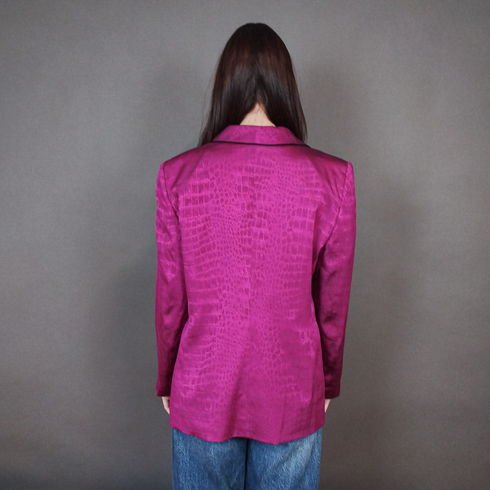 VIN-OUTW-33334 Vintage σακάκι μεταξωτό φουξ L