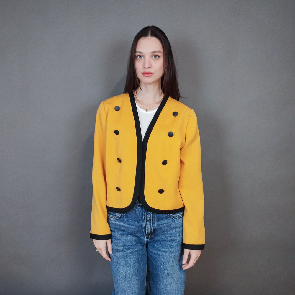 VIN-OUTW-33372 Vintage σακάκι κίτρινο M-L