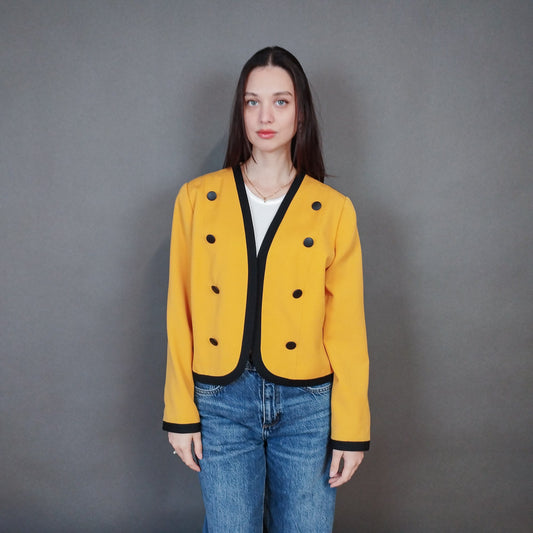 VIN-OUTW-33372 Vintage σακάκι κίτρινο M-L