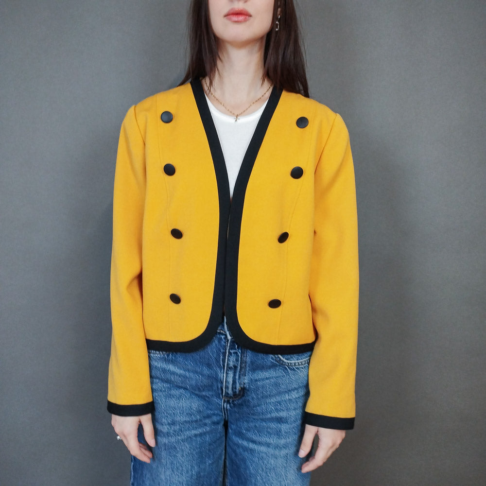 VIN-OUTW-33372 Vintage σακάκι κίτρινο M-L