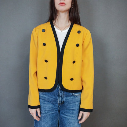 VIN-OUTW-33372 Vintage σακάκι κίτρινο M-L