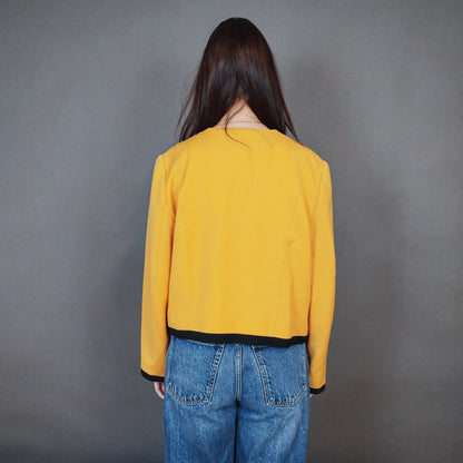 VIN-OUTW-33372 Vintage σακάκι κίτρινο M-L