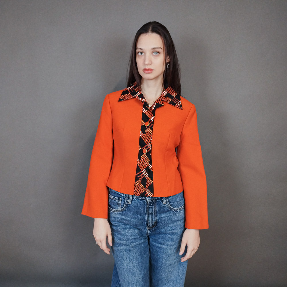 VIN-OUTW-33373 Vintage σακάκι πορτοκαλί S