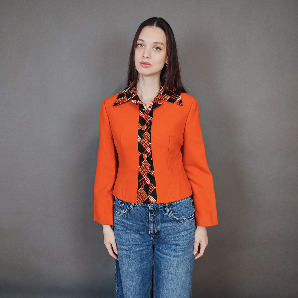 VIN-OUTW-33373 Vintage σακάκι πορτοκαλί S