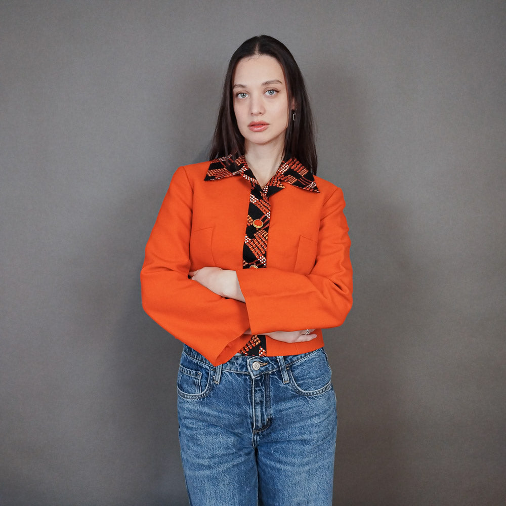 VIN-OUTW-33373 Vintage σακάκι πορτοκαλί S