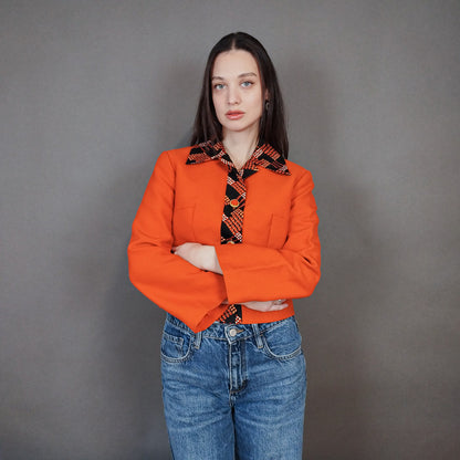 VIN-OUTW-33373 Vintage σακάκι πορτοκαλί S