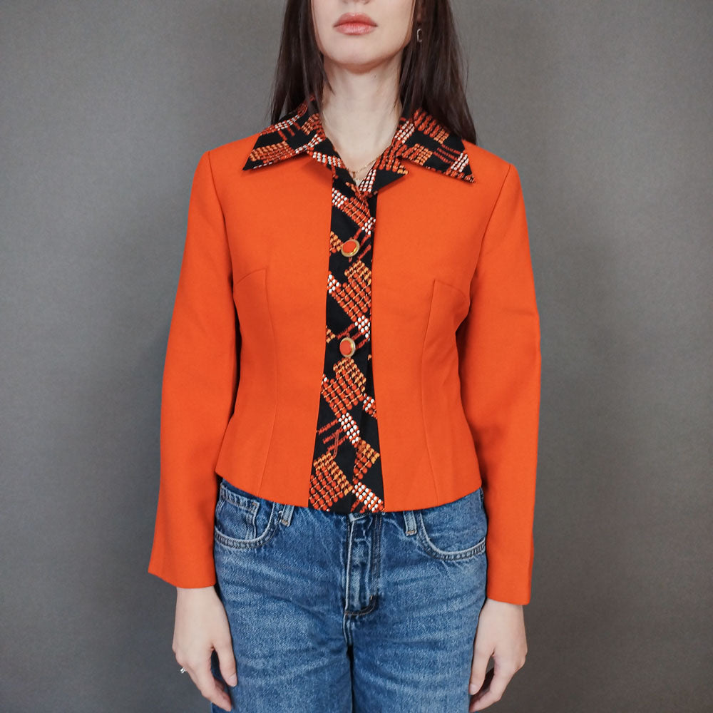 VIN-OUTW-33373 Vintage σακάκι πορτοκαλί S