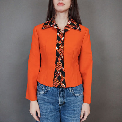VIN-OUTW-33373 Vintage σακάκι πορτοκαλί S