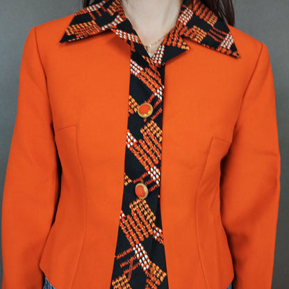 VIN-OUTW-33373 Vintage σακάκι πορτοκαλί S