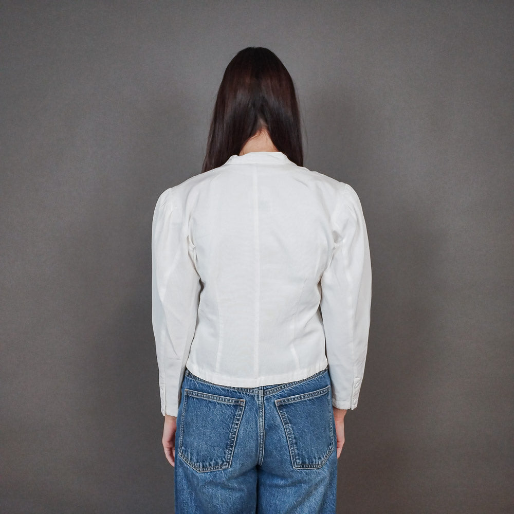 VIN-OUTW-3337 Vintage σακάκι 80s λευκό S-M