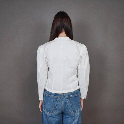 VIN-OUTW-3337 Vintage σακάκι 80s λευκό S-M