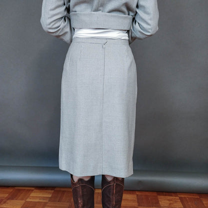 VIN-SKI-33316 Vintage pied de poule φούστα M