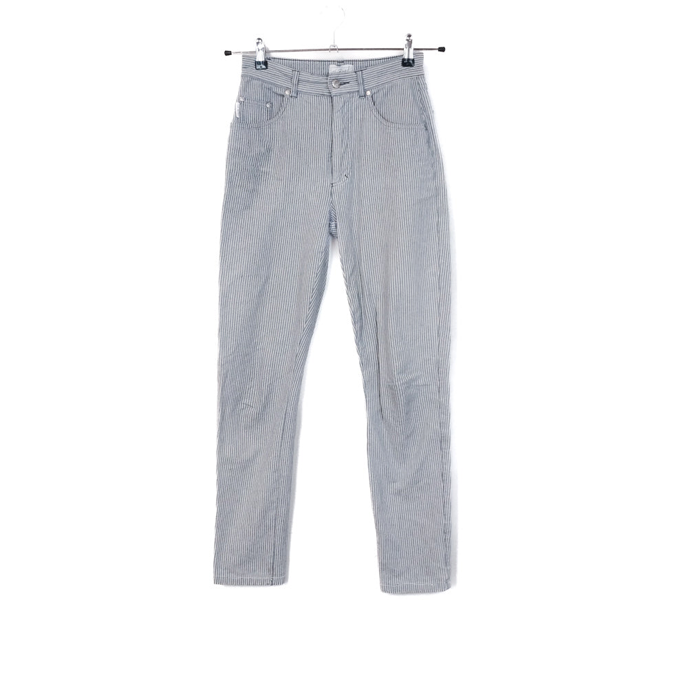 VIN-TR-35137 Vintage denim ριγέ ψηλόμεσο γυναικείο παντελόνι S