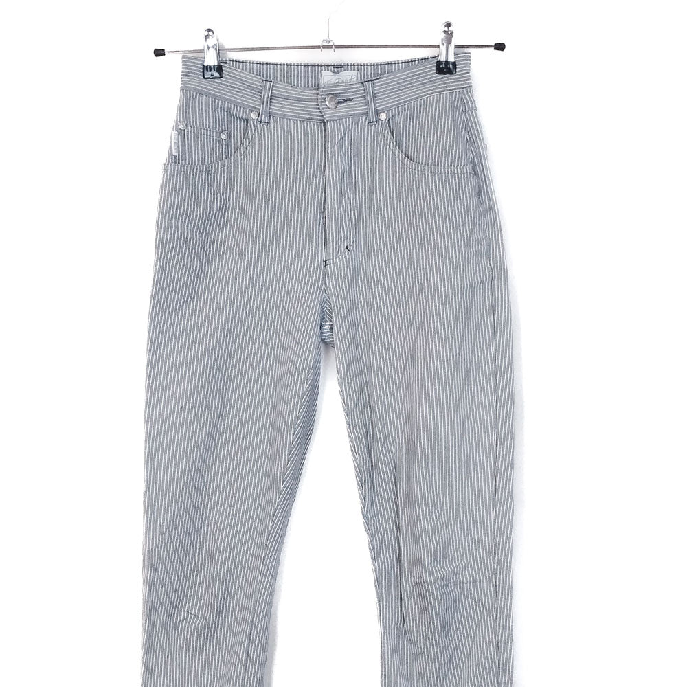 VIN-TR-35137 Vintage denim ριγέ ψηλόμεσο γυναικείο παντελόνι S