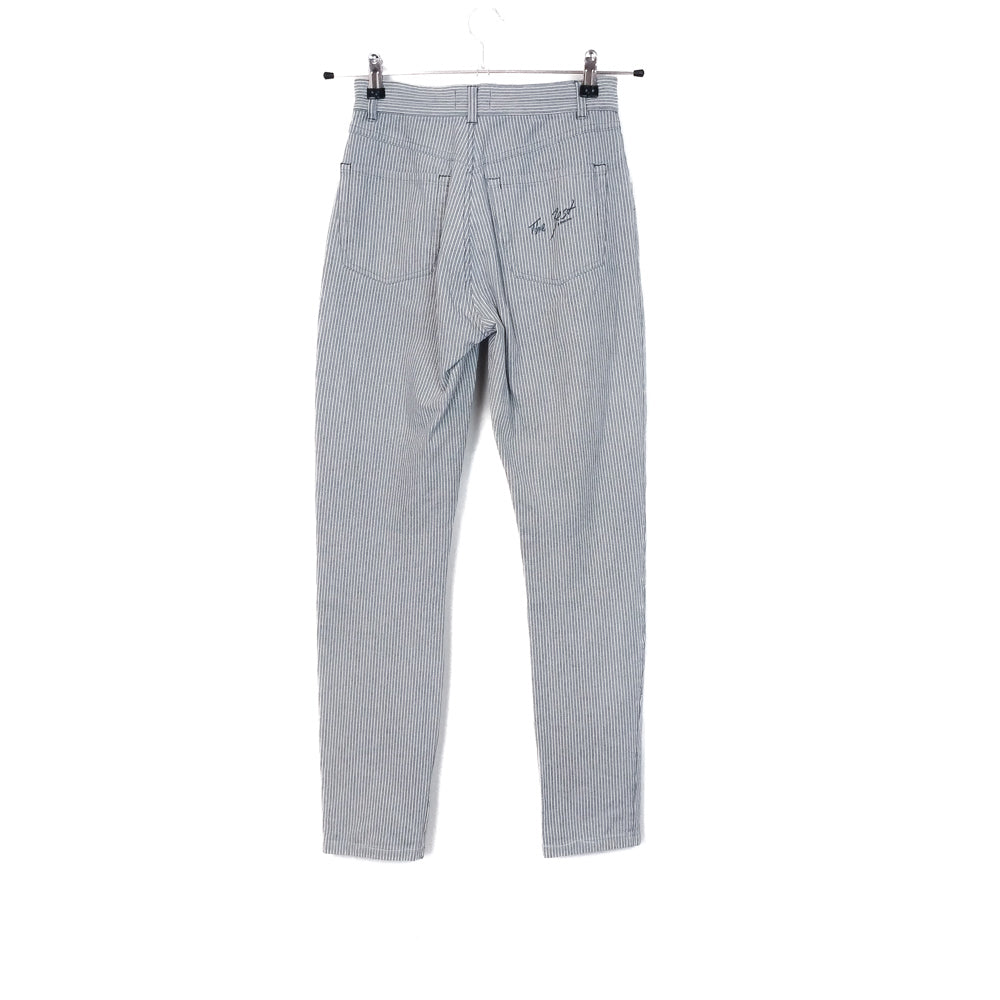 VIN-TR-35137 Vintage denim ριγέ ψηλόμεσο γυναικείο παντελόνι S