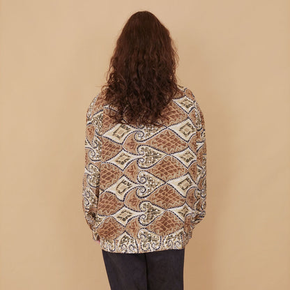 VIN-OUTW-32106 Vintage crazy jacket μεταξωτό L