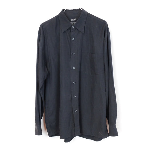 VIN-SHI-27342 Vintage πουκάμισο μαύρο L