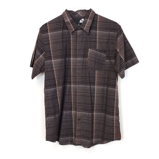 VIN-SHI-27343 Vintage πουκάμισο καρό μαύρο Reef XL 