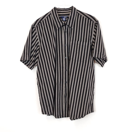 VIN-SHI-27344 Vintage πουκάμισο ριγέ μαύρο XL