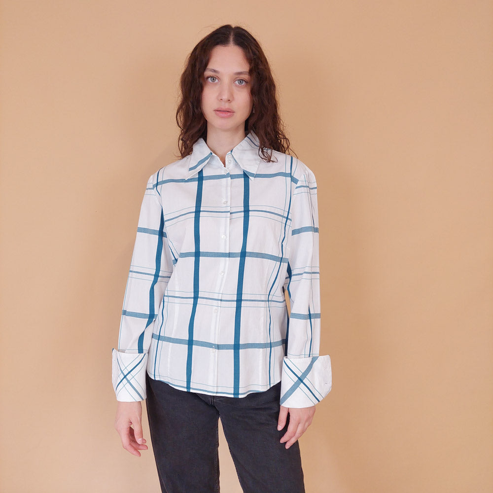 VIN-BLO-32158 Vintage πουκάμισο καρό 70s style M-L