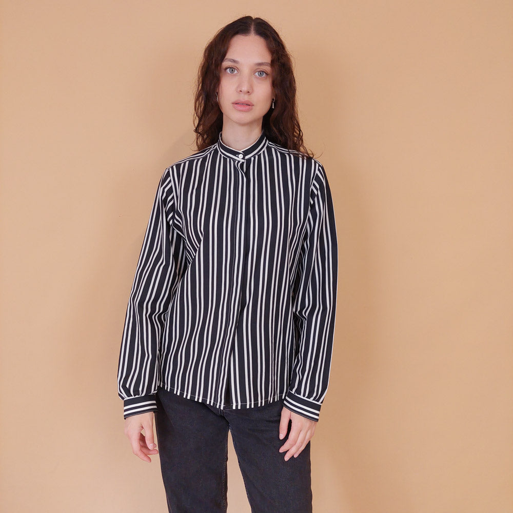 VIN-BLO-32159 Vintage πουκάμισο ριγέ M-L