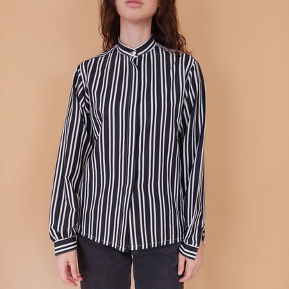 VIN-BLO-32159 Vintage πουκάμισο ριγέ M-L