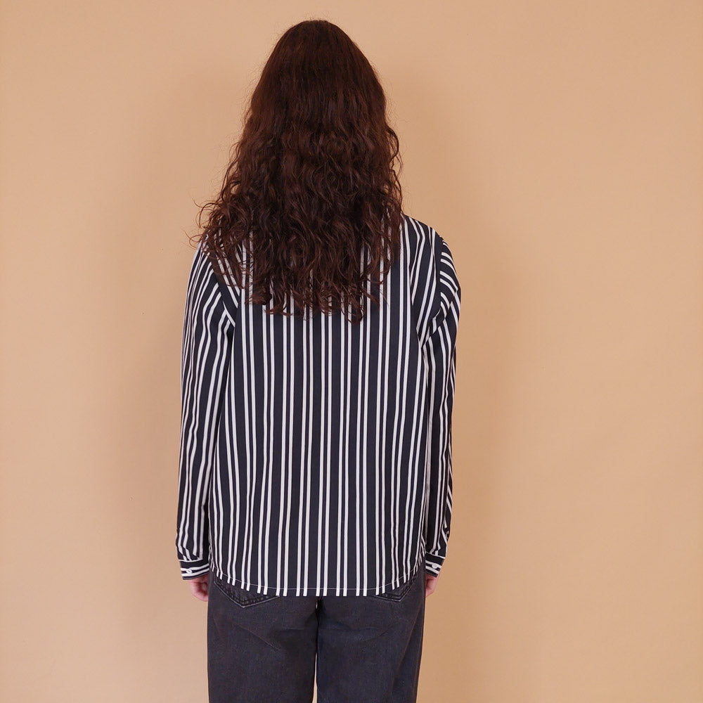 VIN-BLO-32159 Vintage πουκάμισο ριγέ M-L