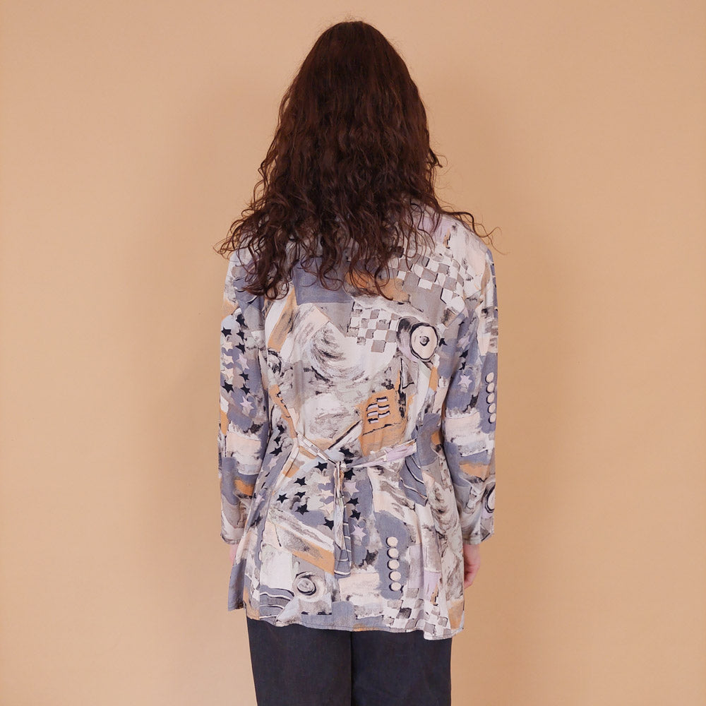 VIN-BLO-32160 Vintage πουκάμισο εμπριμέ L