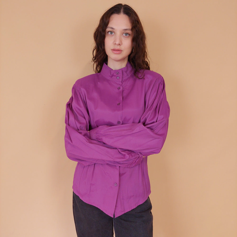 VIN-BLO-32161 Vintage πουκάμισο magenta M-L