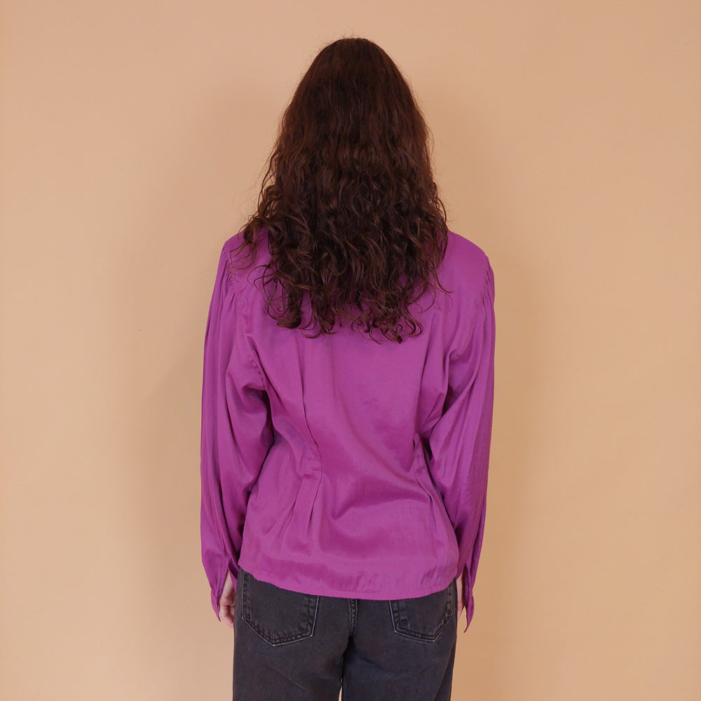 VIN-BLO-32161 Vintage πουκάμισο magenta M-L