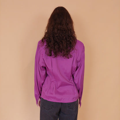 VIN-BLO-32161 Vintage πουκάμισο magenta M-L