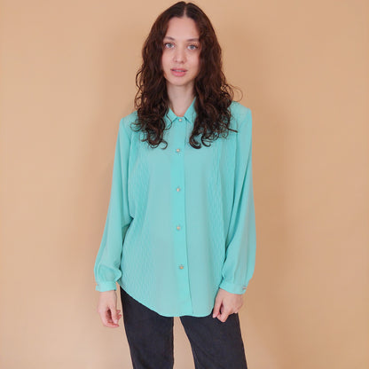 VIN-BLO-32162 Vintage πουκάμισο μιντ L-XL