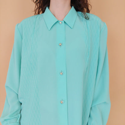 VIN-BLO-32162 Vintage πουκάμισο μιντ L-XL