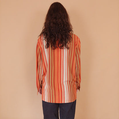 VIN-BLO-32164 Vintage πουκάμισο ριγέ L-XL