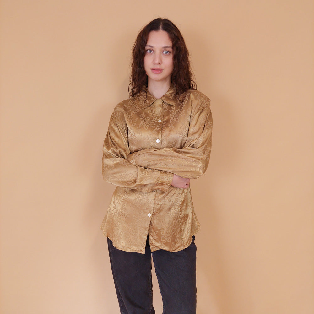 VIN-BLO-32165 Vintage πουκάμισο βισκόζη M-L