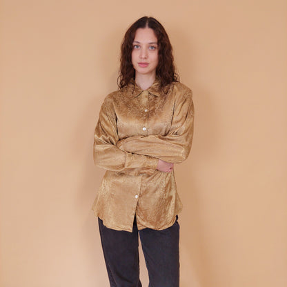 VIN-BLO-32165 Vintage πουκάμισο βισκόζη M-L