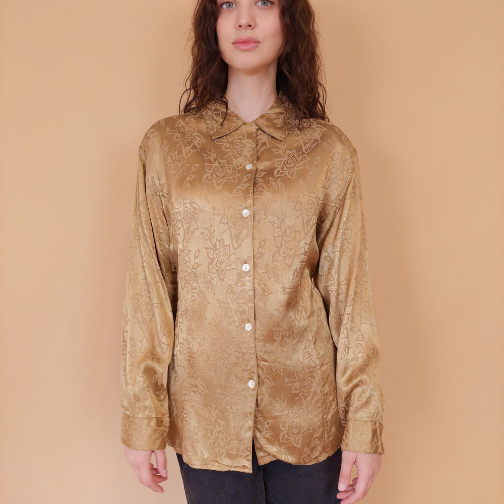 VIN-BLO-32165 Vintage πουκάμισο βισκόζη M-L