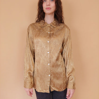 VIN-BLO-32165 Vintage πουκάμισο βισκόζη M-L