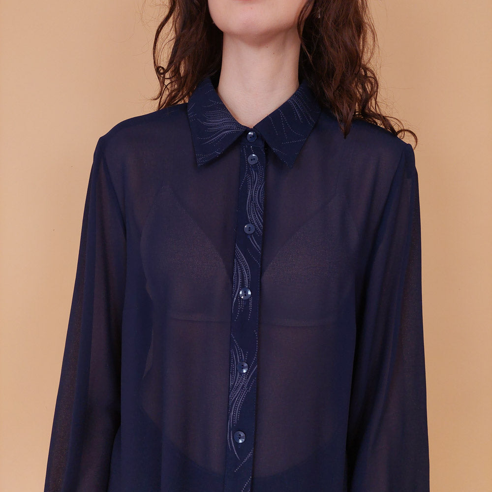 VIN-BLO-32171 Vintage πουκάμισο μπλε L