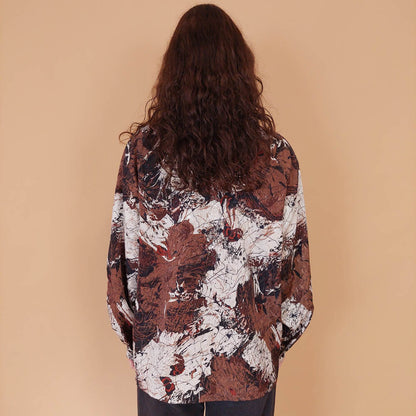 VIN-BLO-32173 Vintage πουκάμισο εμπριμέ L-XL